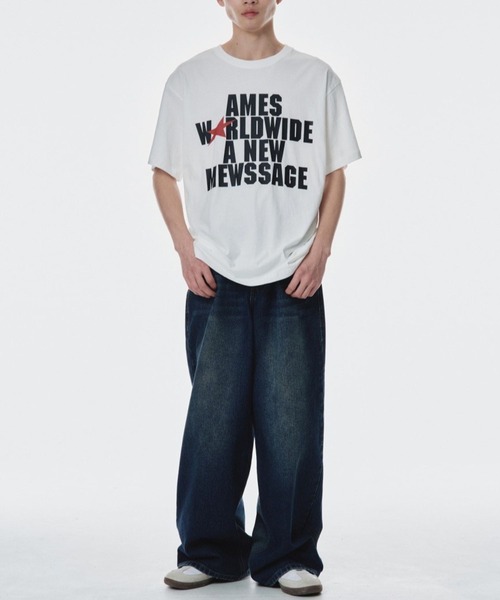 tシャツ 「UNISEX」AMES WORLDWIDE ／BOLD TYPO Ｔ レディース メンズ UNISEX】AMES WORLDWIDE ／BOLD TYPO T（Tシャツ/カットソー