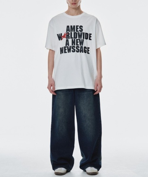 AMESWORLDWIDE（アメスワールドワイド）の「【UNISEX】AMES WORLDWIDE ／BOLD TYPO Ｔ（Tシャツ/カットソー・レディース・ブラック/ホワイト・SMALL/MEDIUM）」の21枚目の写真