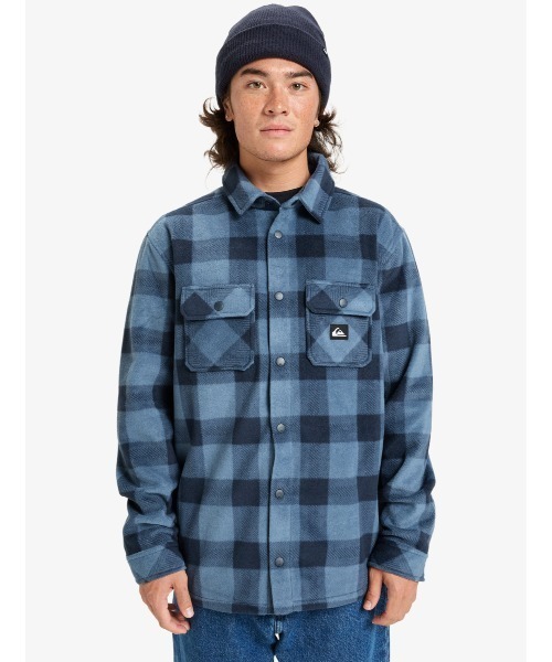 Quiksilver(クイックシルバー)の「BERING STRAIT CHECK /クイックシルバーチェック柄フリース長袖シャツ(シャツ/ブラウス・メンズ・ブラック/ベージュ/ブルー・LARGE/X-LARGE/MEDIUM)」の3枚目の写真