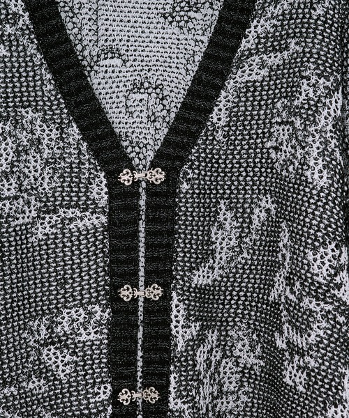 Ellno Loset（エルノロゼット）の「フラワー柄メッシュラメカーディガン（カーディガン/ボレロ・メンズ・パープル/ブラック・SMALL/MEDIUM/LARGE）」の8枚目の写真