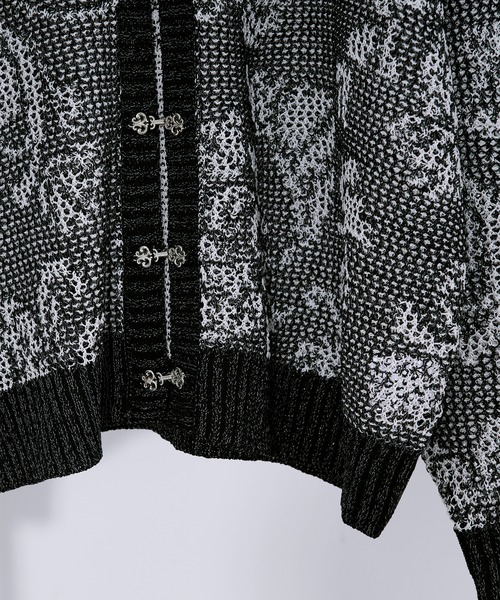 Ellno Loset（エルノロゼット）の「フラワー柄メッシュラメカーディガン（カーディガン/ボレロ・メンズ・パープル/ブラック・SMALL/MEDIUM/LARGE）」の7枚目の写真