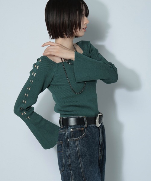 PAGEBOY(ページボーイ)の「クロススリーブスクエアプルオーバー(Tシャツ/カットソー・レディース・ブラック/オフホワイト/グリーン系その他・FREE)」の3枚目の写真