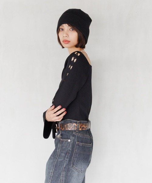 PAGEBOY(ページボーイ)の「クロススリーブスクエアプルオーバー(Tシャツ/カットソー・レディース・ブラック/オフホワイト/グリーン系その他・FREE)」の5枚目の写真