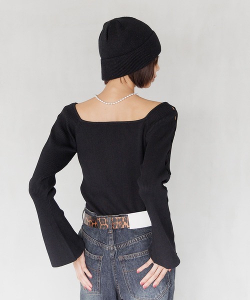 PAGEBOY(ページボーイ)の「クロススリーブスクエアプルオーバー(Tシャツ/カットソー・レディース・ブラック/オフホワイト/グリーン系その他・FREE)」の7枚目の写真