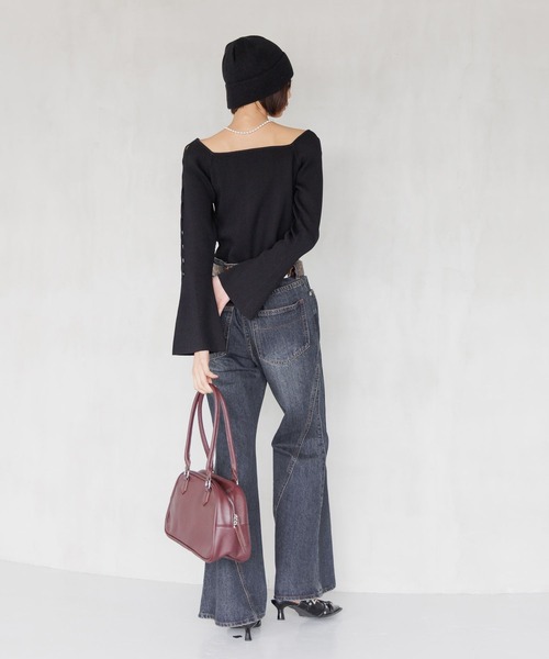 PAGEBOY(ページボーイ)の「クロススリーブスクエアプルオーバー(Tシャツ/カットソー・レディース・ブラック/オフホワイト/グリーン系その他・FREE)」の11枚目の写真