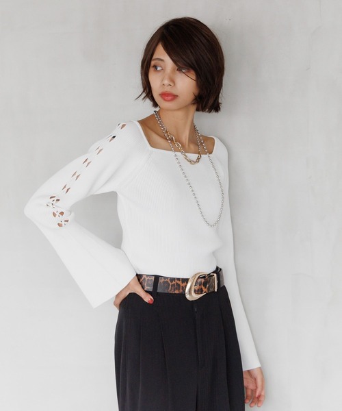 PAGEBOY(ページボーイ)の「クロススリーブスクエアプルオーバー(Tシャツ/カットソー・レディース・ブラック/オフホワイト/グリーン系その他・FREE)」の12枚目の写真