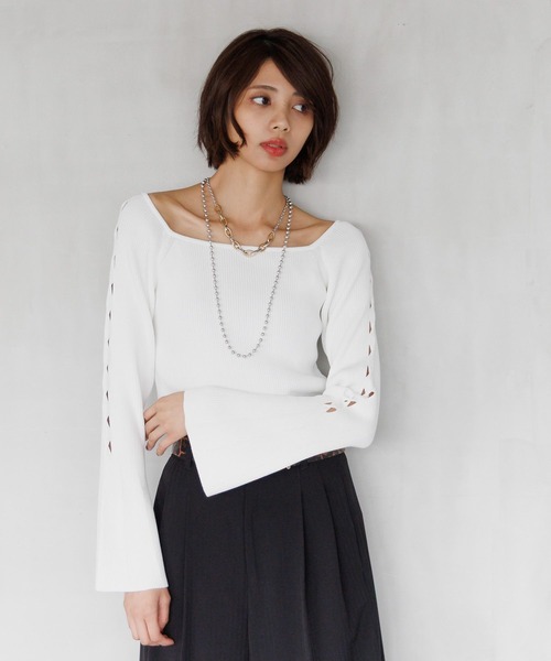 PAGEBOY(ページボーイ)の「クロススリーブスクエアプルオーバー(Tシャツ/カットソー・レディース・ブラック/オフホワイト/グリーン系その他・FREE)」の13枚目の写真