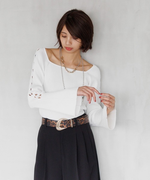 PAGEBOY(ページボーイ)の「クロススリーブスクエアプルオーバー(Tシャツ/カットソー・レディース・ブラック/オフホワイト/グリーン系その他・FREE)」の14枚目の写真