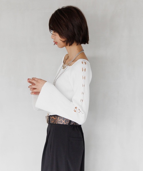 PAGEBOY(ページボーイ)の「クロススリーブスクエアプルオーバー(Tシャツ/カットソー・レディース・ブラック/オフホワイト/グリーン系その他・FREE)」の15枚目の写真