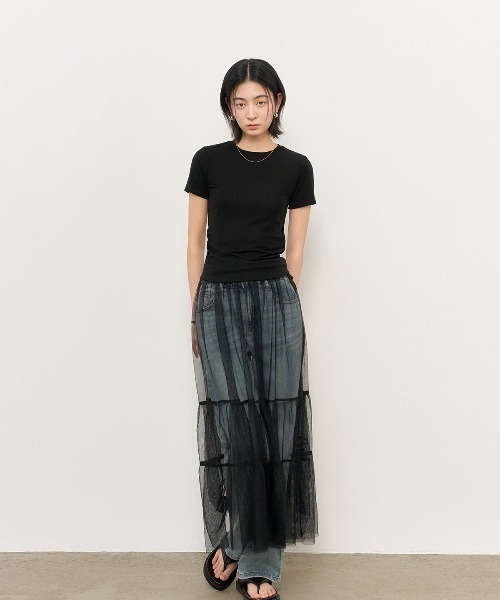GENERAL IDEA(ジェネラルアイデア)の「GENERAL IDEA/ジェネラルアイディア crew neck shirring half TEE Tシャツ(Tシャツ/カットソー・レディース・ブラック/アイボリー/ブルー・S/M/L)」の19枚目の写真