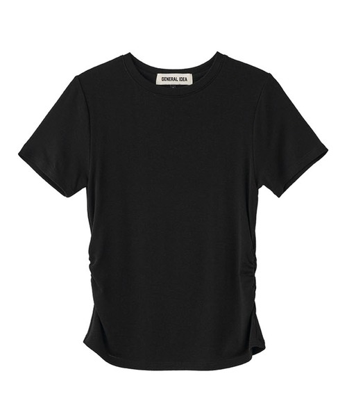 GENERAL IDEA(ジェネラルアイデア)の「GENERAL IDEA/ジェネラルアイディア crew neck shirring half TEE Tシャツ(Tシャツ/カットソー・レディース・ブラック/アイボリー/ブルー・S/M/L)」の13枚目の写真