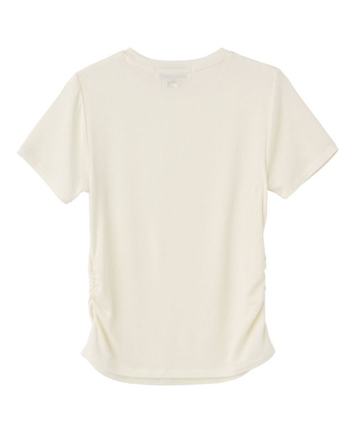 GENERAL IDEA(ジェネラルアイデア)の「GENERAL IDEA/ジェネラルアイディア crew neck shirring half TEE Tシャツ(Tシャツ/カットソー・レディース・ブラック/アイボリー/ブルー・S/M/L)」の5枚目の写真