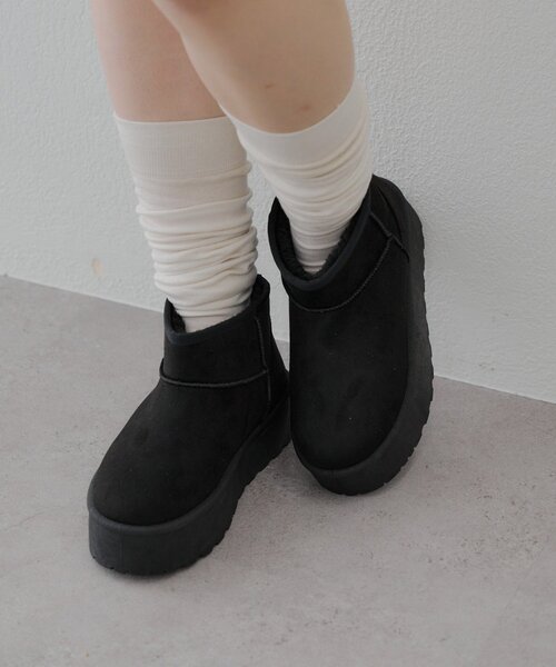 セール】フェイクムートンショートブーツ（ブーツ）｜Remind me and