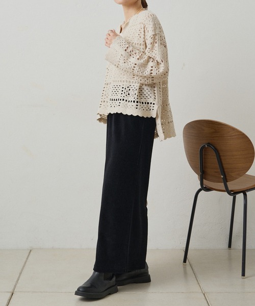 PUAL CE CIN(ピュアルセシン)の「ストレッチコールスカート(スカート・レディース・ブラウン/グレー/アイボリー/ブラック/カーキ・SMALL/MEDIUM)」の8枚目の写真