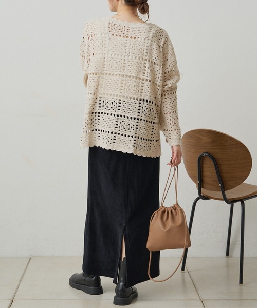 PUAL CE CIN(ピュアルセシン)の「ストレッチコールスカート(スカート・レディース・ブラウン/グレー/アイボリー/ブラック/カーキ・SMALL/MEDIUM)」の9枚目の写真