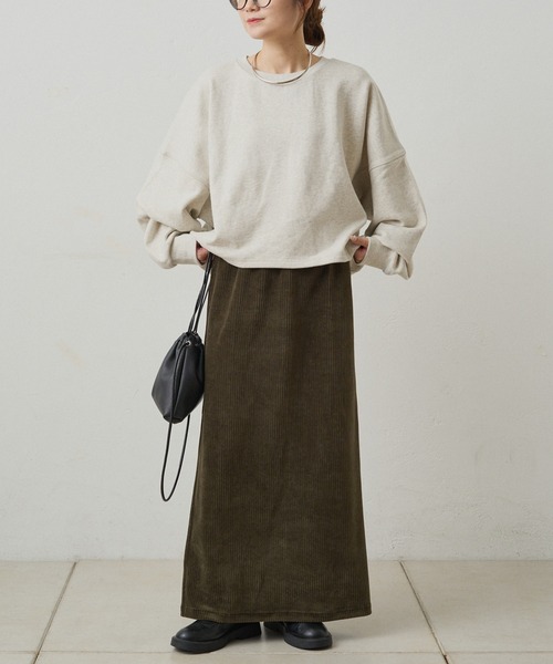 PUAL CE CIN(ピュアルセシン)の「ストレッチコールスカート(スカート・レディース・ブラウン/グレー/アイボリー/ブラック/カーキ・SMALL/MEDIUM)」の11枚目の写真