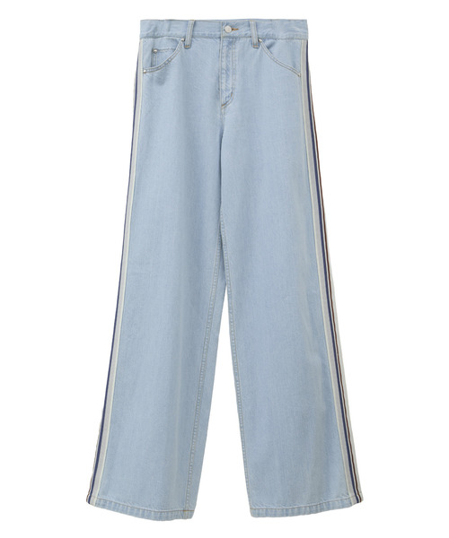 kotohayokozawa(コトハヨコザワ)の「【kotohayokozawa】SIDE LINE WIDE FLARE DENIM PANTS(デニムパンツ・レディース・ブラック/インディゴブルー/ライトブルー・MEDIUM/SMALL)」の5枚目の写真