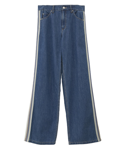 kotohayokozawa(コトハヨコザワ)の「【kotohayokozawa】SIDE LINE WIDE FLARE DENIM PANTS(デニムパンツ・レディース・ブラック/インディゴブルー/ライトブルー・MEDIUM/SMALL)」の6枚目の写真