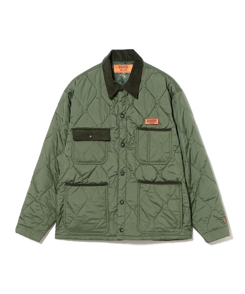 UNIVERSAL OVERALL（ユニバーサルオーバーオール）の「【別注】UNIVERSAL OVERALL / キルト カバー コーチジャケット（ブルゾン・メンズ・オリーブ/ブラック・LARGE/SMALL/X-LARGE/MEDIUM）」の9枚目の写真