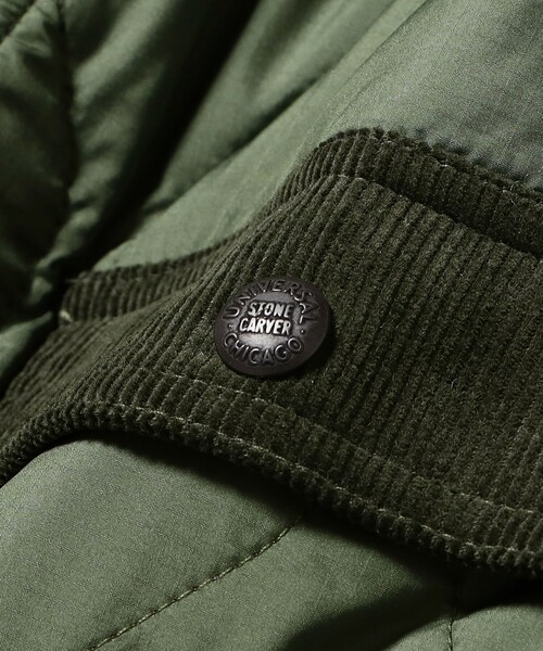 UNIVERSAL OVERALL（ユニバーサルオーバーオール）の「【別注】UNIVERSAL OVERALL / キルト カバー コーチジャケット（ブルゾン・メンズ・オリーブ/ブラック・LARGE/SMALL/X-LARGE/MEDIUM）」の16枚目の写真