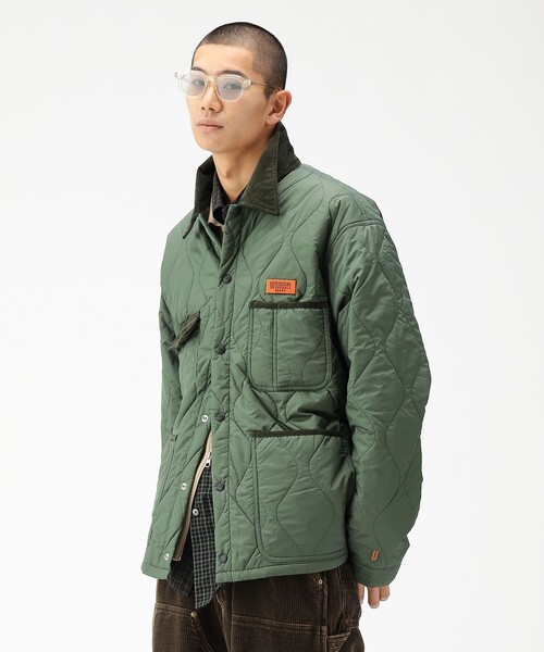 UNIVERSAL OVERALL（ユニバーサルオーバーオール）の「【別注】UNIVERSAL OVERALL / キルト カバー コーチジャケット（ブルゾン・メンズ・オリーブ/ブラック・LARGE/SMALL/X-LARGE/MEDIUM）」の18枚目の写真