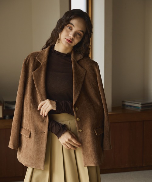 OLUN(オルン)の「Sheer mellow inner tops / シアーメロウインナートップス(Tシャツ/カットソー・レディース・ダークブラウン/テラコッタ/グリーン/ベージュ/アイボリー・FREE)」の18枚目の写真