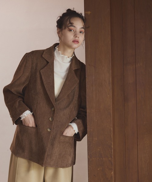 OLUN(オルン)の「Sheer mellow inner tops / シアーメロウインナートップス(Tシャツ/カットソー・レディース・ダークブラウン/テラコッタ/グリーン/ベージュ/アイボリー・FREE)」の9枚目の写真