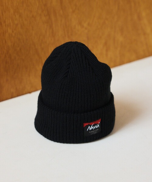 NANGA（ナンガ）の「NANGA × FREAK'S STORE/ナンガ × フリークスストア 別注 BOX LOGO BULKY BEANIE ボックスロゴ バルキービーニー（ニットキャップ/ビーニー・メンズ・ブラック/グレー/ベージュ/オレンジ・ONE SIZE）」の6枚目の写真