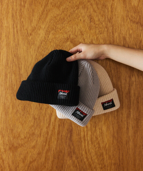NANGA（ナンガ）の「NANGA × FREAK'S STORE/ナンガ × フリークスストア 別注 BOX LOGO BULKY BEANIE ボックスロゴ バルキービーニー（ニットキャップ/ビーニー・メンズ・ブラック/グレー/ベージュ/オレンジ・ONE SIZE）」の19枚目の写真