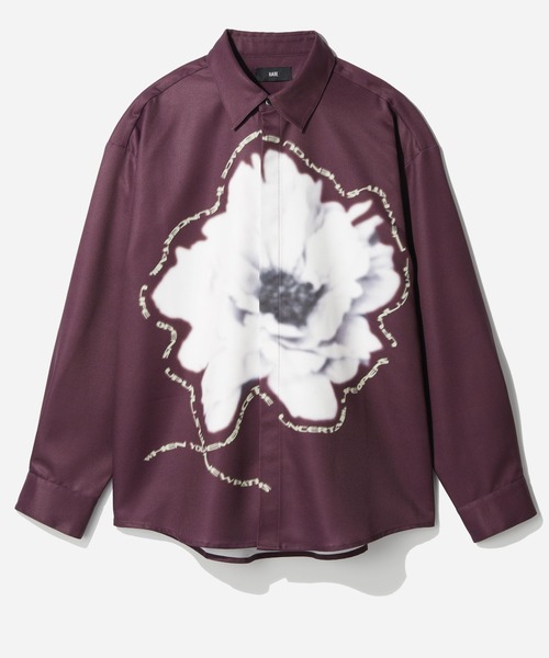 HARE（ハレ）の「フラワーレタリングプリントシャツ(HARE)（シャツ/ブラウス・メンズ・ホワイト/レッド/ブラック・FREE）」の3枚目の写真