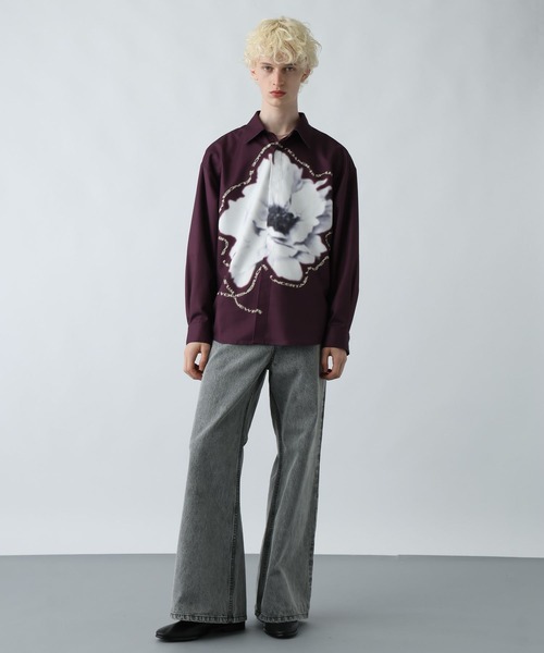 HARE（ハレ）の「フラワーレタリングプリントシャツ(HARE)（シャツ/ブラウス・メンズ・ホワイト/レッド/ブラック・FREE）」の17枚目の写真