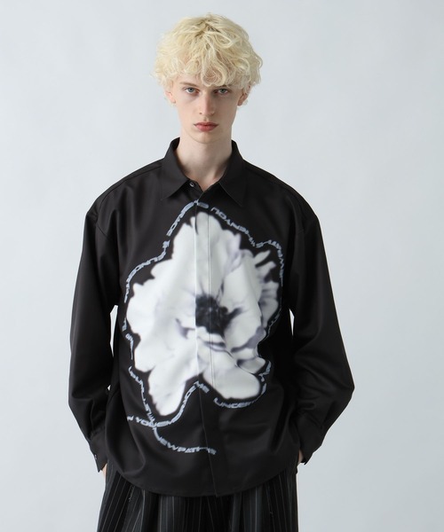 HARE（ハレ）の「フラワーレタリングプリントシャツ(HARE)（シャツ/ブラウス・メンズ・ホワイト/レッド/ブラック・FREE）」の8枚目の写真