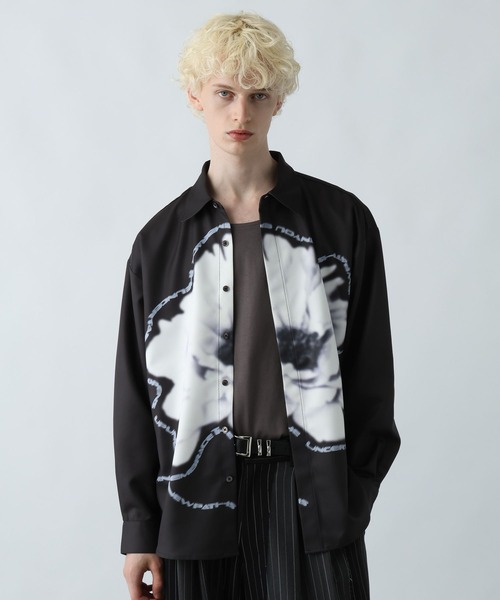 HARE（ハレ）の「フラワーレタリングプリントシャツ(HARE)（シャツ/ブラウス・メンズ・ホワイト/レッド/ブラック・FREE）」の7枚目の写真