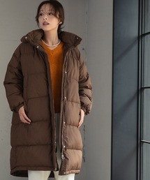 フーデッド シンプル ロング丈 ダウンコート