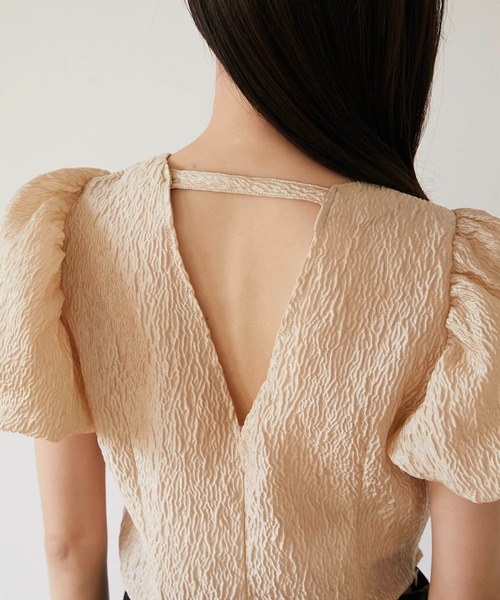 Luan(ルアン)の「【Luan】JACQUARD PUFF BLOUSE/ジャガードパフブラウス(シャツ/ブラウス・レディース・ブラック/ベージュ・FREE)」の17枚目の写真