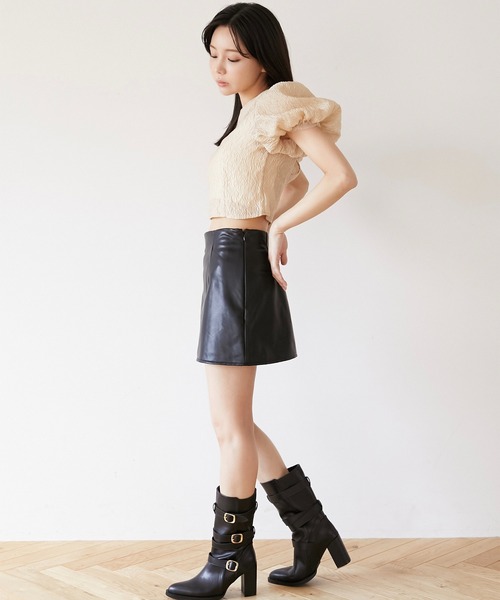 Luan(ルアン)の「【Luan】JACQUARD PUFF BLOUSE/ジャガードパフブラウス(シャツ/ブラウス・レディース・ブラック/ベージュ・FREE)」の16枚目の写真