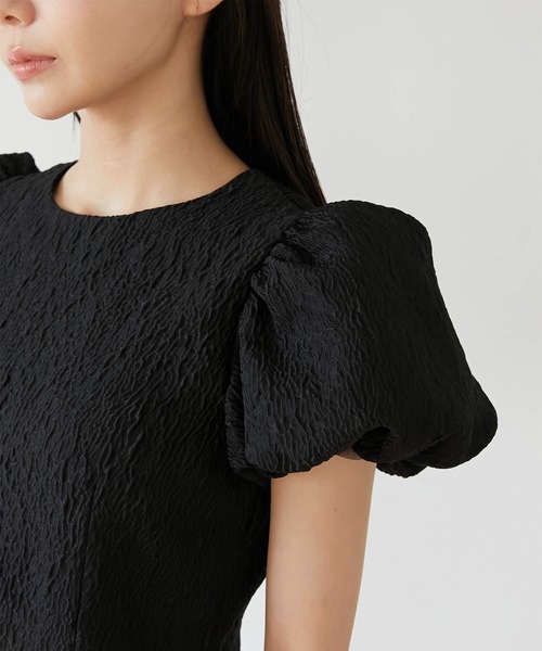 Luan(ルアン)の「【Luan】JACQUARD PUFF BLOUSE/ジャガードパフブラウス(シャツ/ブラウス・レディース・ブラック/ベージュ・FREE)」の9枚目の写真