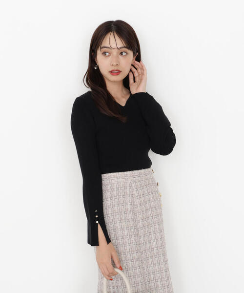 PROPORTION BODY DRESSING(プロポーションボディドレッシング)の「<ハンドウォッシャブル>ハートカットリブニット / 1215270903(ニット/セーター・レディース・ブラック/ピンク/ゴールド/ホワイト系その他・SMALL/MEDIUM)」の8枚目の写真