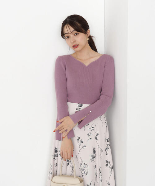 PROPORTION BODY DRESSING(プロポーションボディドレッシング)の「<ハンドウォッシャブル>ハートカットリブニット / 1215270903(ニット/セーター・レディース・ブラック/ピンク/ゴールド/ホワイト系その他・SMALL/MEDIUM)」の4枚目の写真