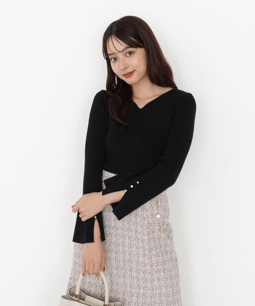 PROPORTION BODY DRESSING(プロポーションボディドレッシング)の「<ハンドウォッシャブル>ハートカットリブニット / 1215270903(ニット/セーター・レディース・ブラック/ピンク/ゴールド/ホワイト系その他・SMALL/MEDIUM)」の3枚目の写真