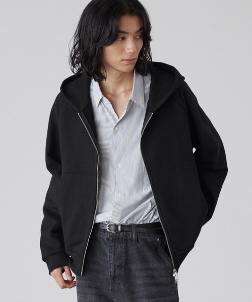 週末セール☆新品未使用☆MARK&LONA ニット パーカー S ブラック COLONY 2139 パーカー シンセティックスエードダブルジップパーカー