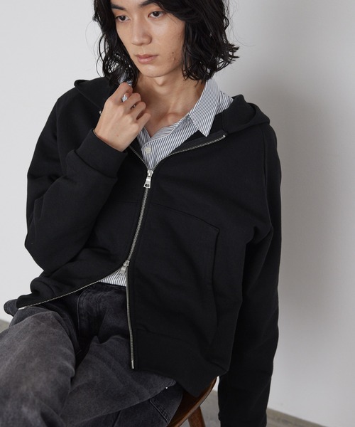 LUENNA（ルエナ）の「【LUENNA】Heavyweight Double Zip Sweat Parka / ヘビーウェイトダブルジップスウェットパーカー（パーカー・メンズ・グレー/ブラック/ブルーグレー・S/M/L）」の16枚目の写真