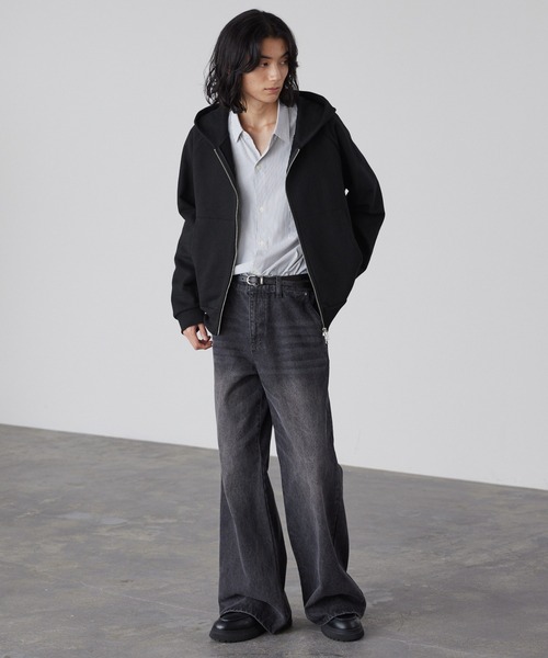 LUENNA（ルエナ）の「【LUENNA】Heavyweight Double Zip Sweat Parka / ヘビーウェイトダブルジップスウェットパーカー（パーカー・メンズ・グレー/ブラック/ブルーグレー・S/M/L）」の18枚目の写真