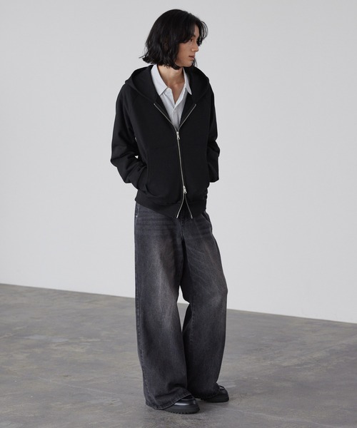 LUENNA（ルエナ）の「【LUENNA】Heavyweight Double Zip Sweat Parka / ヘビーウェイトダブルジップスウェットパーカー（パーカー・メンズ・グレー/ブラック/ブルーグレー・S/M/L）」の21枚目の写真