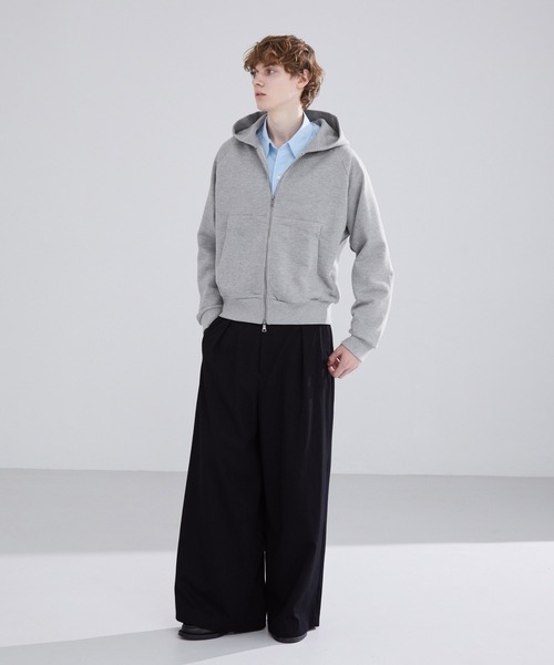 LUENNA（ルエナ）の「【LUENNA】Heavyweight Double Zip Sweat Parka / ヘビーウェイトダブルジップスウェットパーカー（パーカー・メンズ・グレー/ブラック/ブルーグレー・S/M/L）」の8枚目の写真
