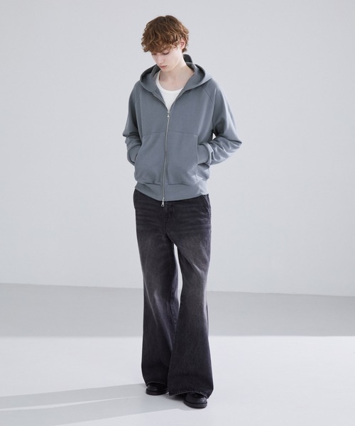 LUENNA（ルエナ）の「【LUENNA】Heavyweight Double Zip Sweat Parka / ヘビーウェイトダブルジップスウェットパーカー（パーカー・メンズ・グレー/ブラック/ブルーグレー・S/M/L）」の9枚目の写真