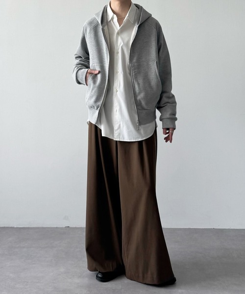 LUENNA（ルエナ）の「【LUENNA】Heavyweight Double Zip Sweat Parka / ヘビーウェイトダブルジップスウェットパーカー（パーカー・メンズ・グレー/ブラック/ブルーグレー・S/M/L）」の12枚目の写真