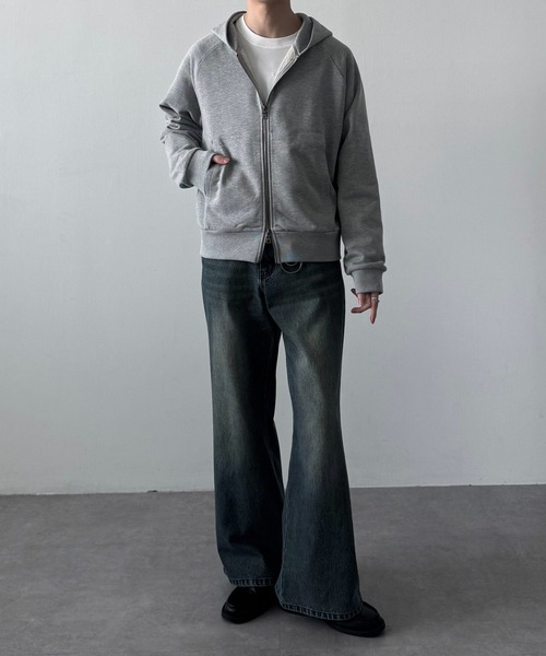 LUENNA（ルエナ）の「【LUENNA】Heavyweight Double Zip Sweat Parka / ヘビーウェイトダブルジップスウェットパーカー（パーカー・メンズ・グレー/ブラック/ブルーグレー・S/M/L）」の13枚目の写真