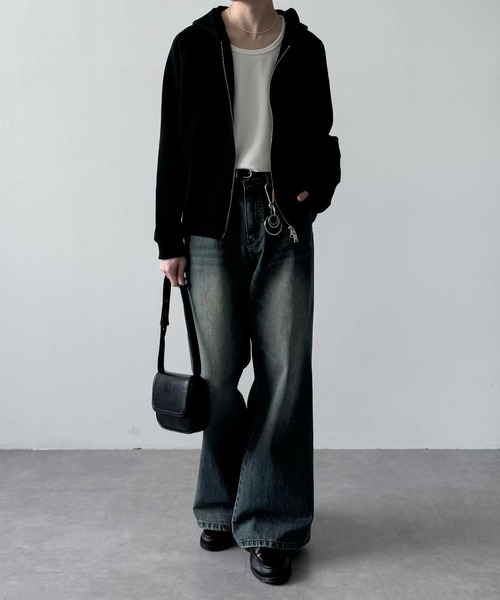 LUENNA（ルエナ）の「【LUENNA】Heavyweight Double Zip Sweat Parka / ヘビーウェイトダブルジップスウェットパーカー（パーカー・メンズ・グレー/ブラック/ブルーグレー・S/M/L）」の15枚目の写真