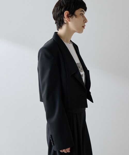 Whim Gazette(ウィムガゼット)の「ウールギャバテーラージャケット(テーラードジャケット・レディース・グレー/ブラック・FREE)」の7枚目の写真